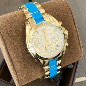 NWT Michael Kors Women’s Bradshaw Chronograph Gold-Tone Watch MK5908